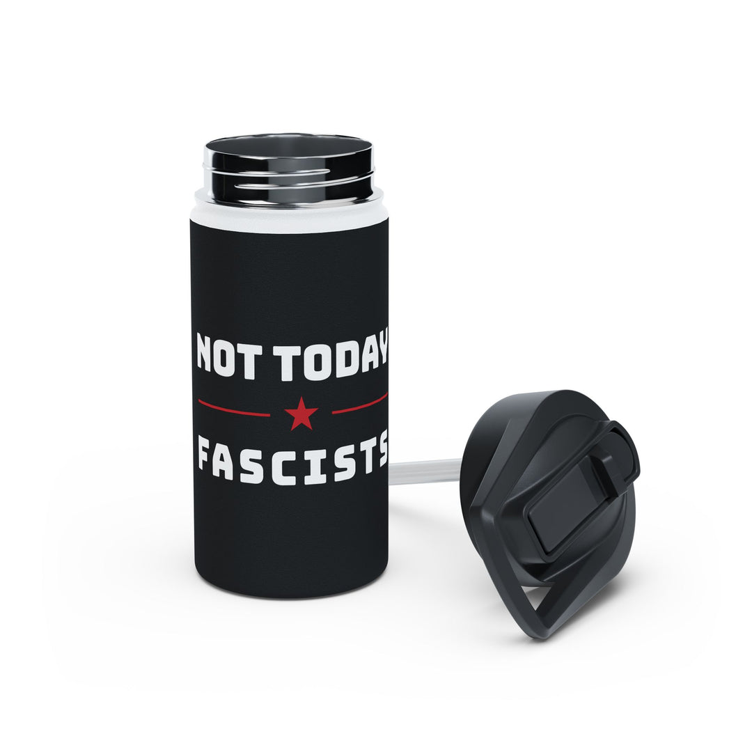 Not Today Fascists with Red Star Graphic - Stainless Steel Water Bottle - Standard Lid