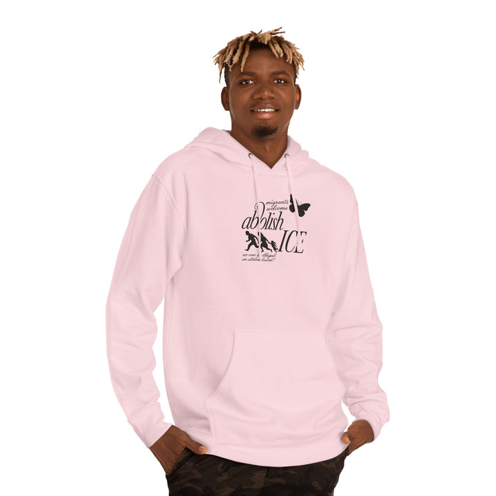 Migrants Welcome, Abolish ICE – Unisex Pullover Hoodie