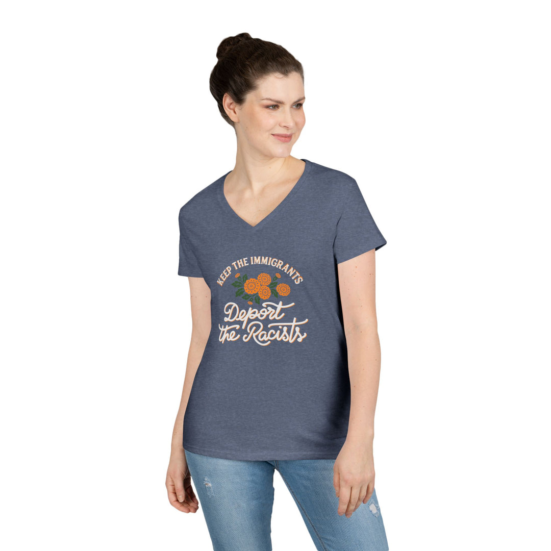 Keep the Immigrants, Deport the Racists Women's V-Neck T-Shirt