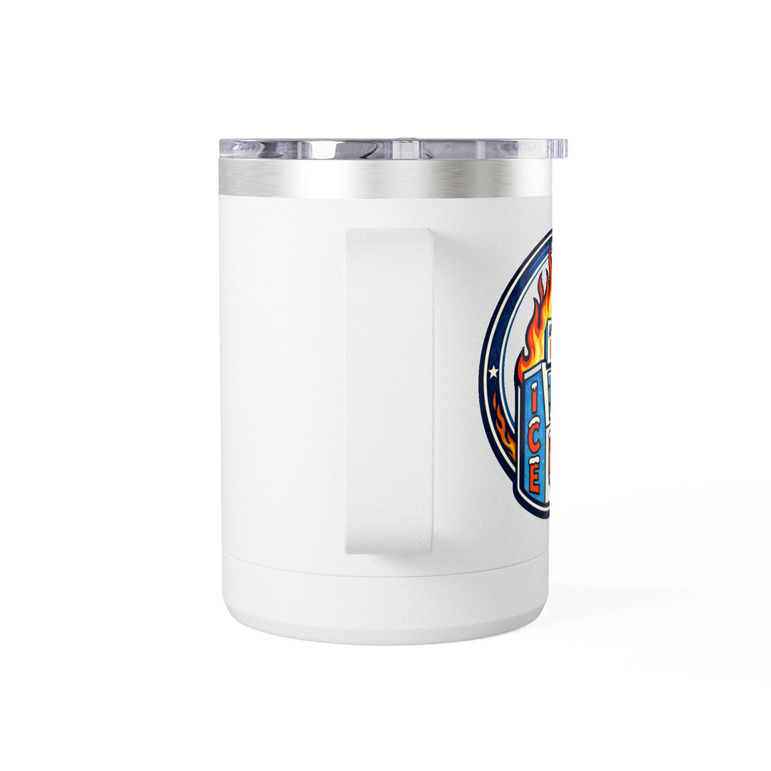 ABOLISH ICE On Fire - 15oz Stainless Steel Travel Mug