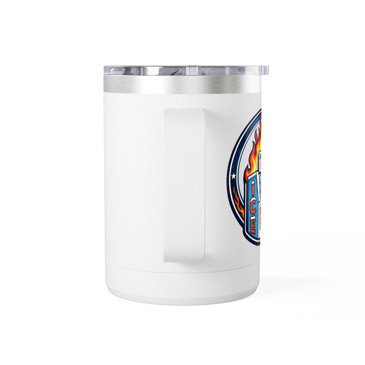 ABOLISH ICE On Fire - 15oz Stainless Steel Travel Mug