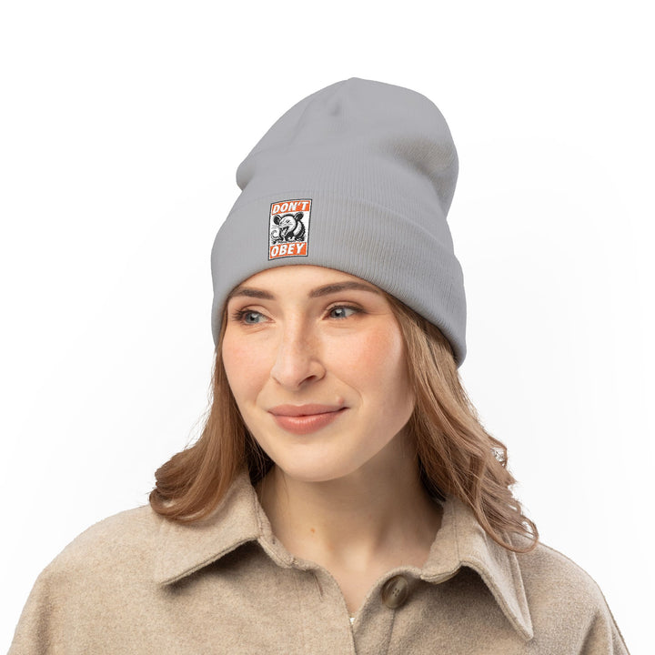 Don't Obey Opossum – Embroidered Knit Beanie
