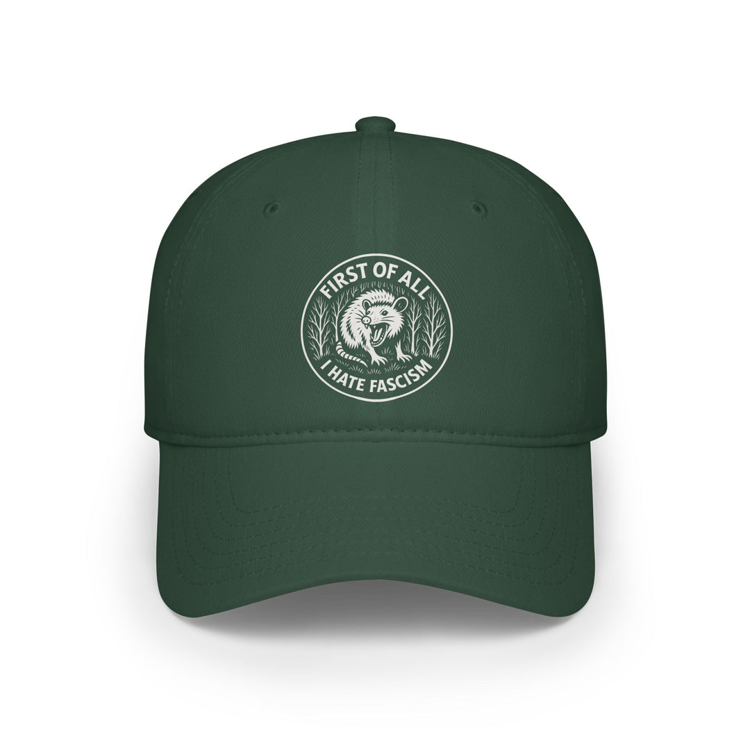 First of All I Hate Fascism Opossum – Cotton Baseball Cap