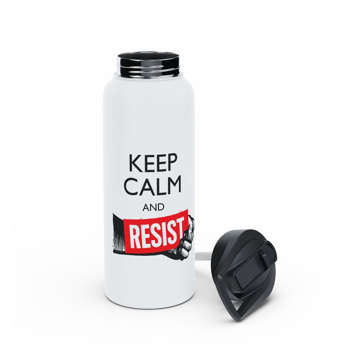 Keep Calm and Resist Graphic - Stainless Steel Water Bottle - Standard Lid