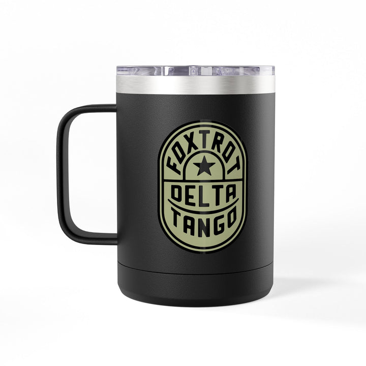 Foxtrot Delta Tango Emblem Graphic – Coffee Mug Tumbler, 15oz