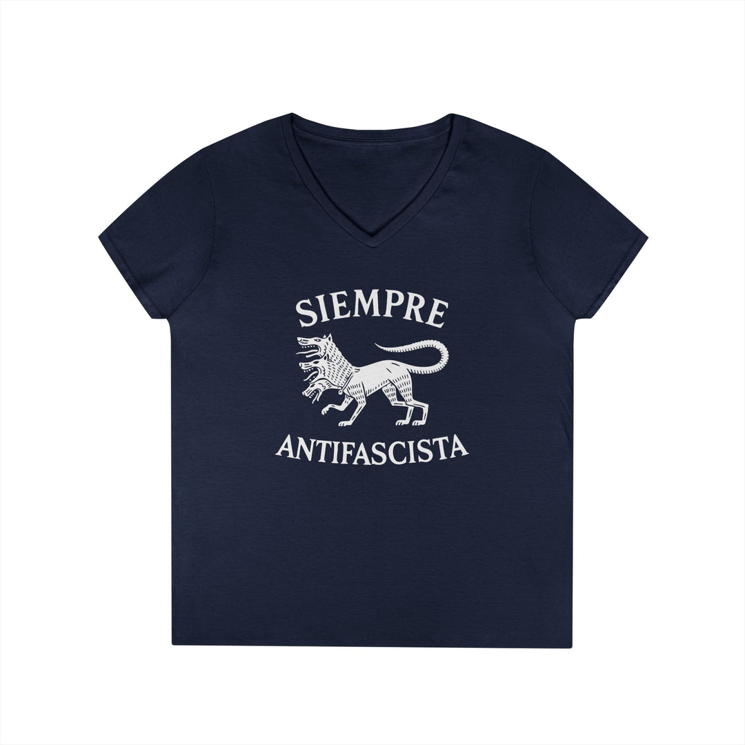Siempre Antifascista Graphic – Women's V-Neck T-Shirt