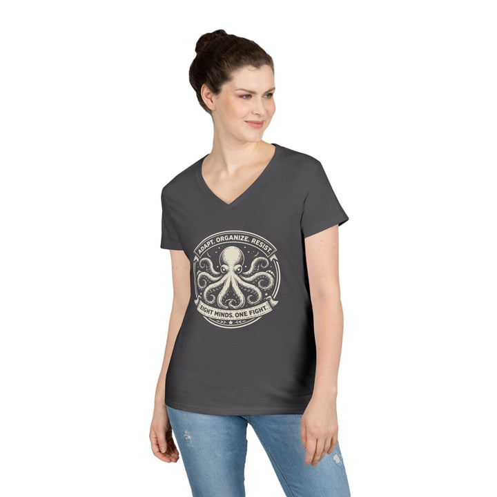 Adapt. Organize. Resist. Octopus – Women’s V-Neck T-Shirt