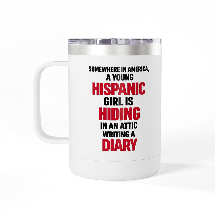 Somewhere in America - 15oz Stainless Steel Travel Mug with Handle