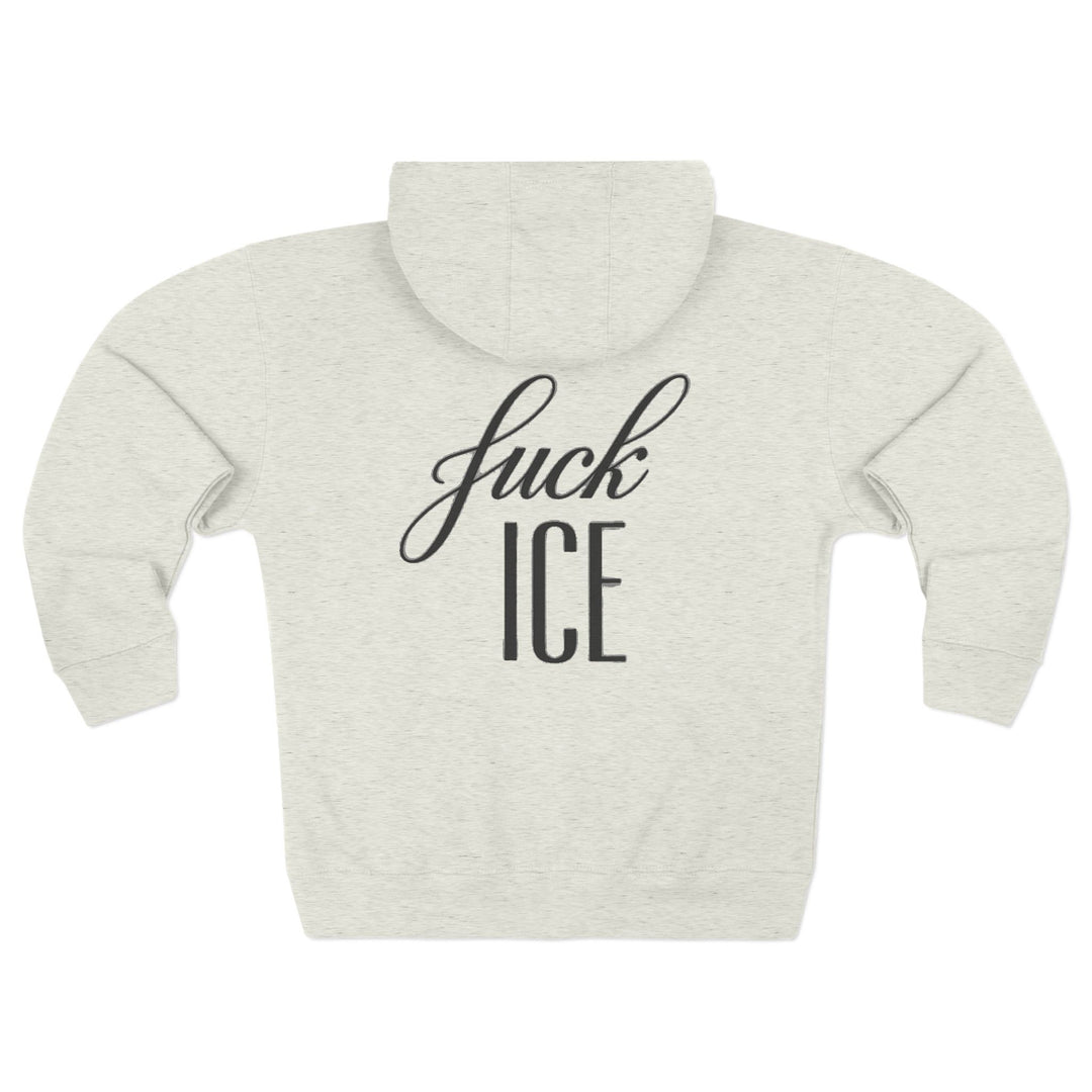F*ck ICE Cursive Graphic – Unisex Zip Hoodie