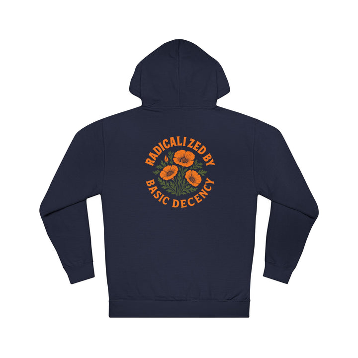 Radicalized by Basic Decency Orange Poppy Graphic – Unisex Pullover Hoodie