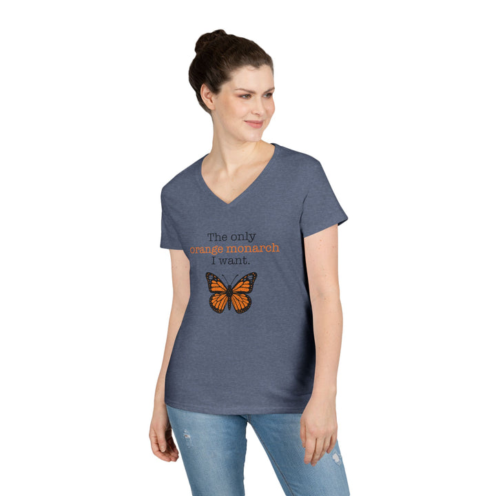 The Only Orange Monarch I Want - Original Graphic– Women's V-Neck T-Shirt