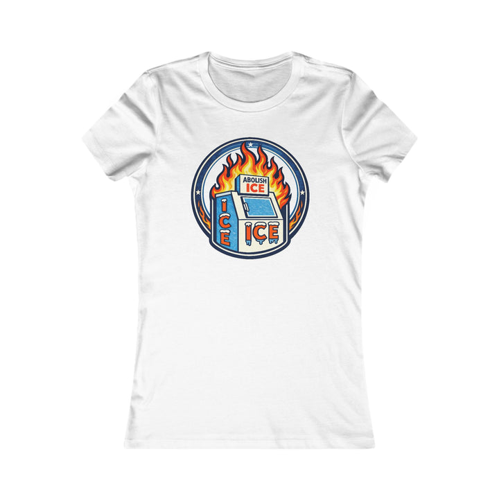 ABOLISH ICE On Fire - Women’s Fitted T-Shirt