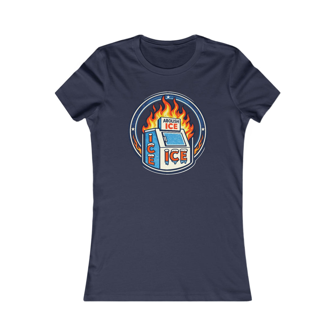 ABOLISH ICE On Fire - Women’s Fitted T-Shirt