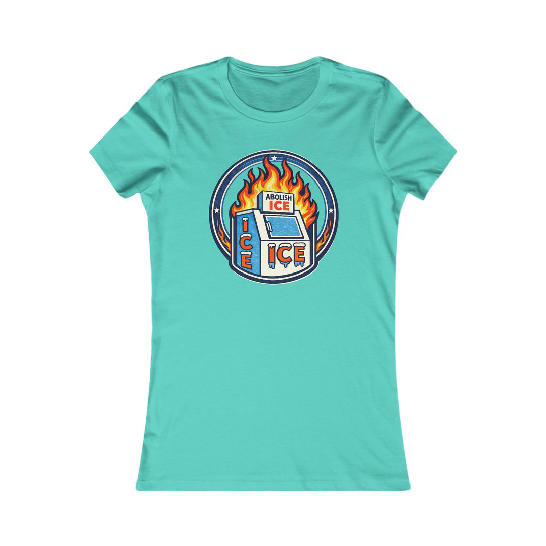 ABOLISH ICE On Fire - Women’s Fitted T-Shirt