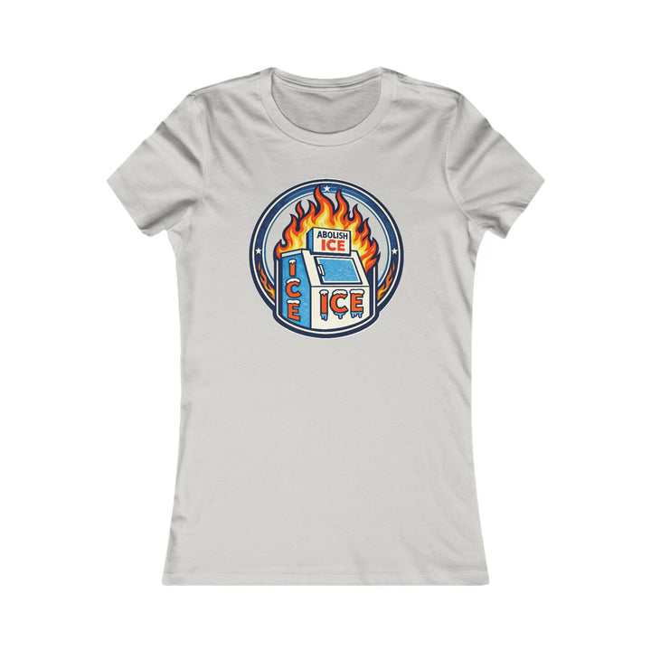 ABOLISH ICE On Fire - Women’s Fitted T-Shirt