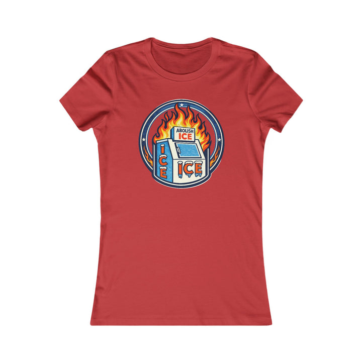 ABOLISH ICE On Fire - Women’s Fitted T-Shirt