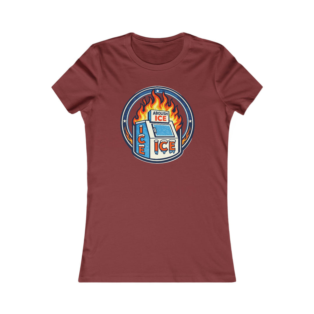 ABOLISH ICE On Fire - Women’s Fitted T-Shirt
