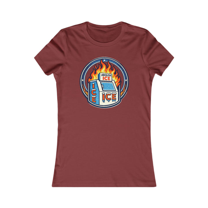 ABOLISH ICE On Fire - Women’s Fitted T-Shirt