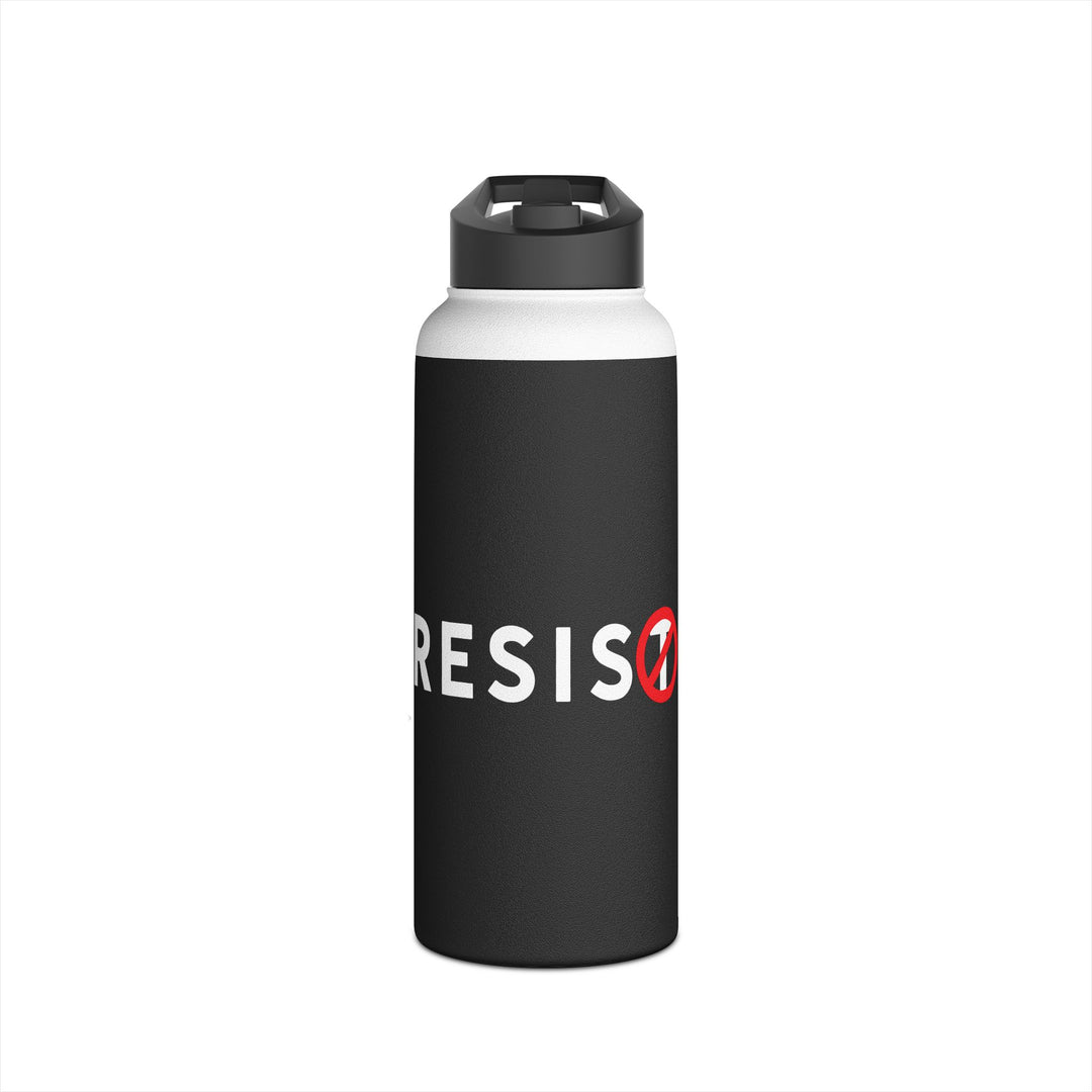 RESIST with Circle Slash T - Stainless Steel Water Bottle - Standard Lid