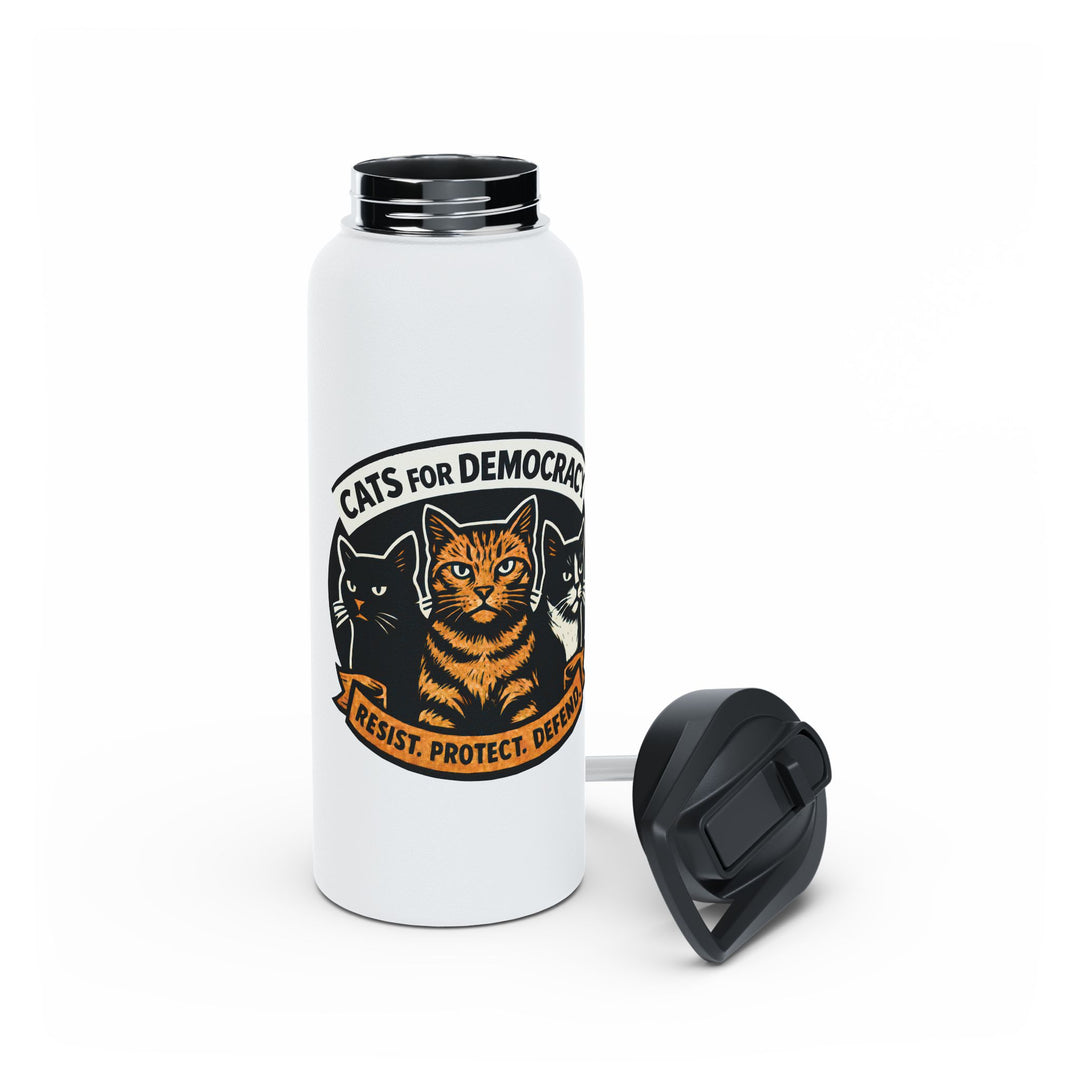Cats for Democracy – Stainless Steel Water Bottle