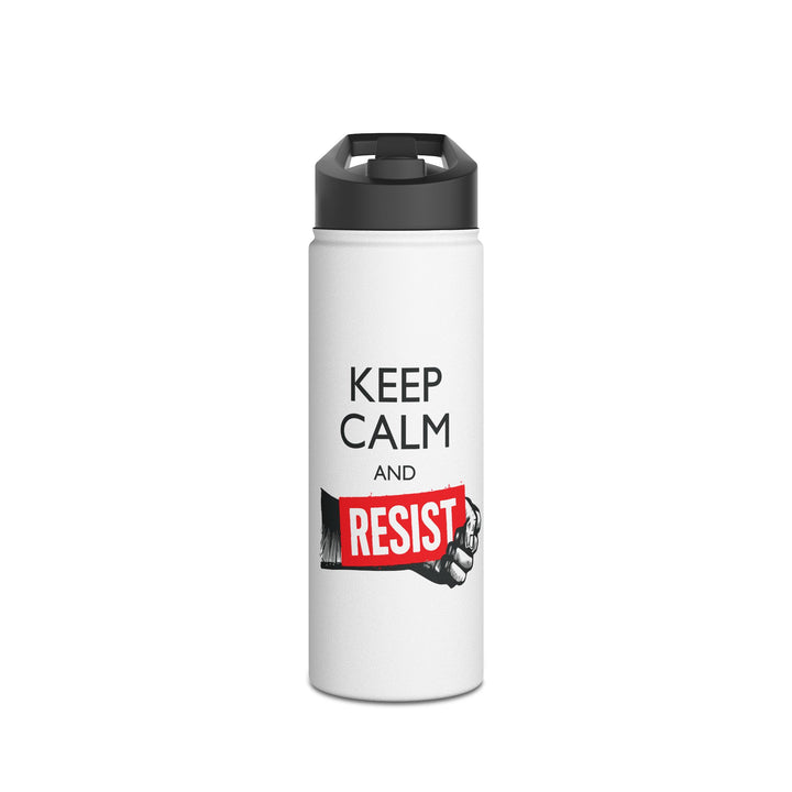 Keep Calm and Resist Graphic - Stainless Steel Water Bottle - Standard Lid