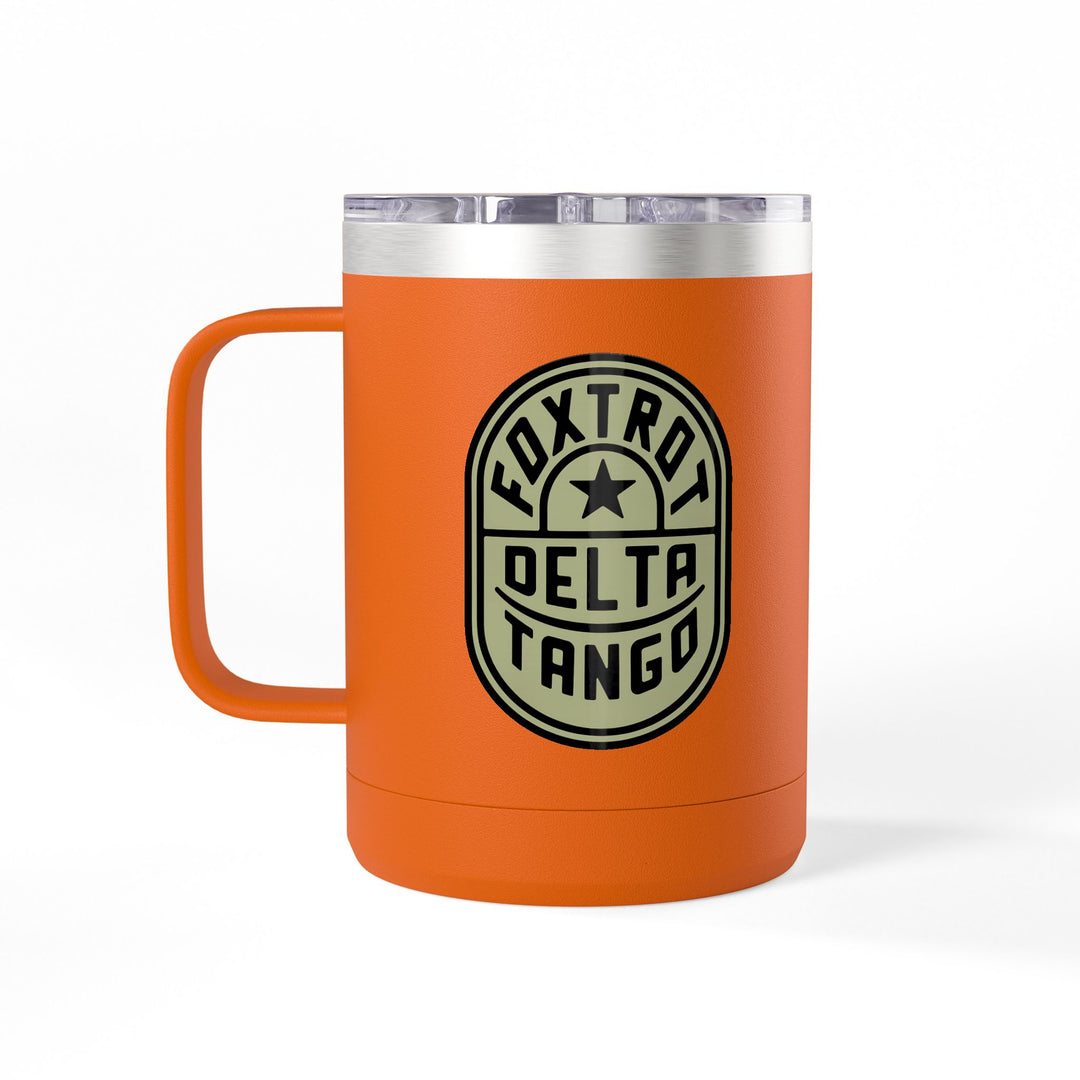 Foxtrot Delta Tango Emblem Graphic – Coffee Mug Tumbler, 15oz