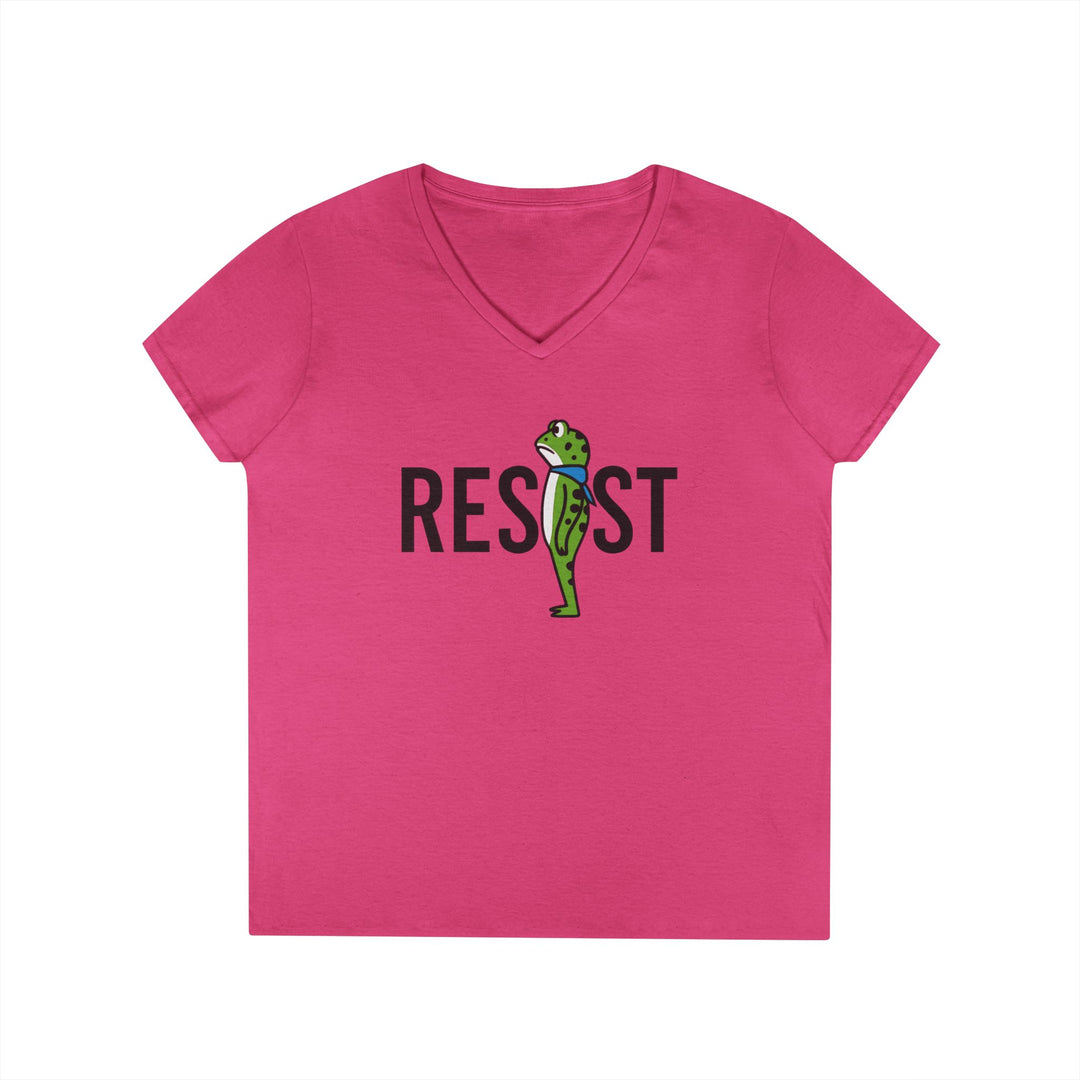 Resistance Frog – Women's V-Neck T-Shirt