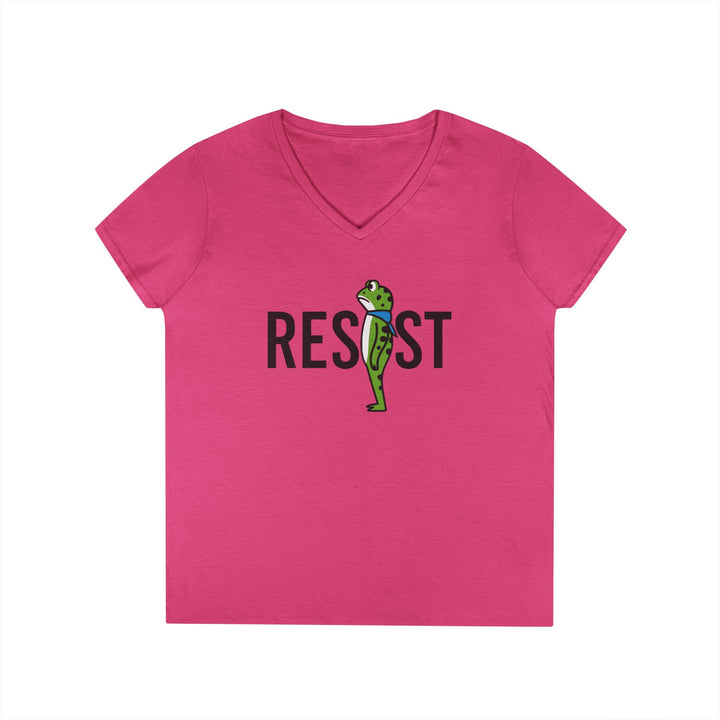 Resistance Frog – Women's V-Neck T-Shirt