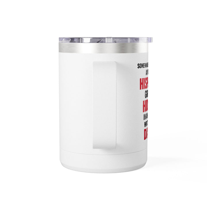 Somewhere in America - 15oz Stainless Steel Travel Mug with Handle