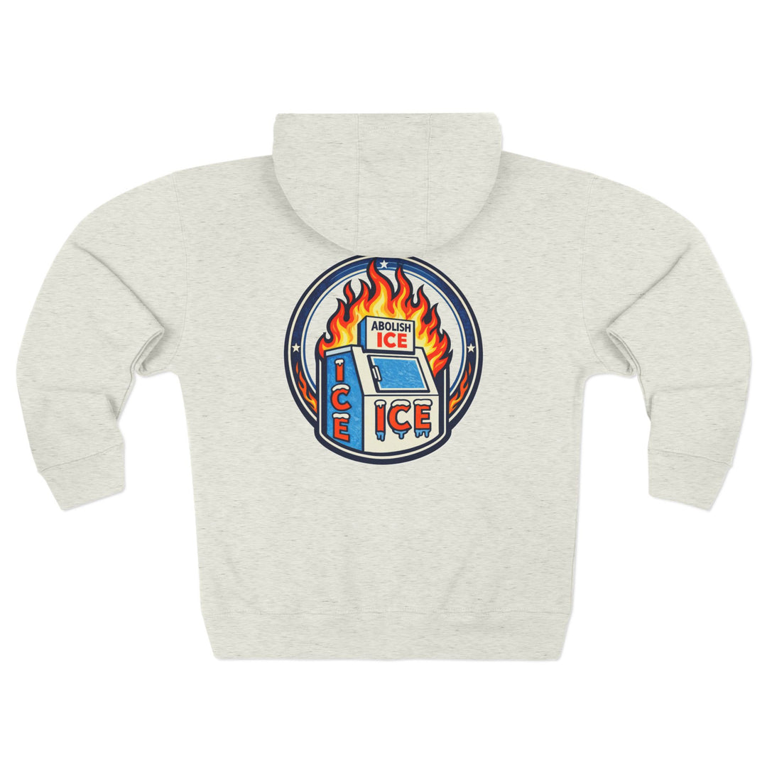 ABOLISH ICE On Fire - Unisex Zip Hoodie