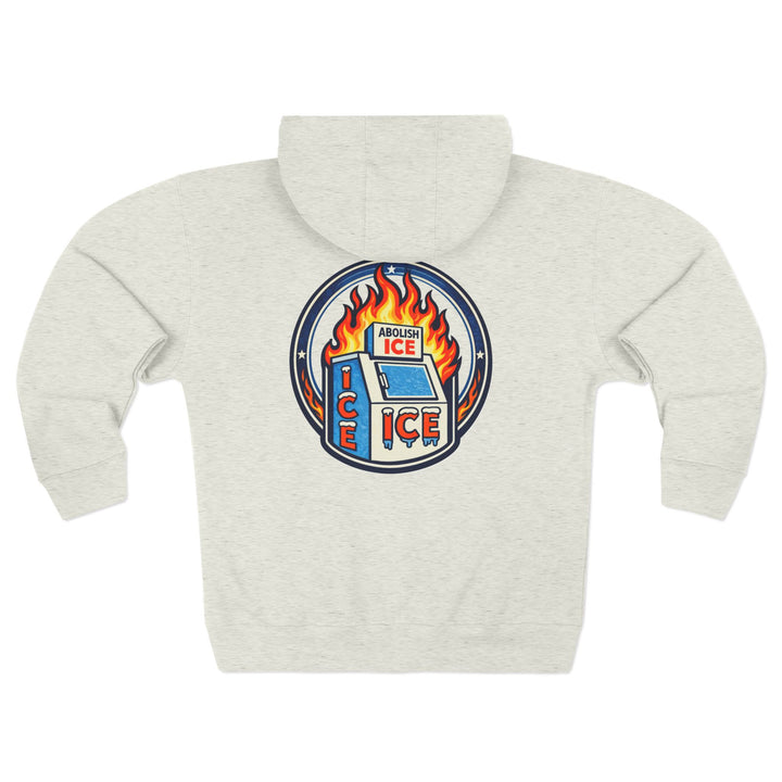 ABOLISH ICE On Fire - Unisex Zip Hoodie