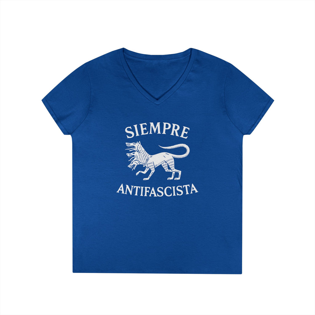 Siempre Antifascista Graphic – Women's V-Neck T-Shirt