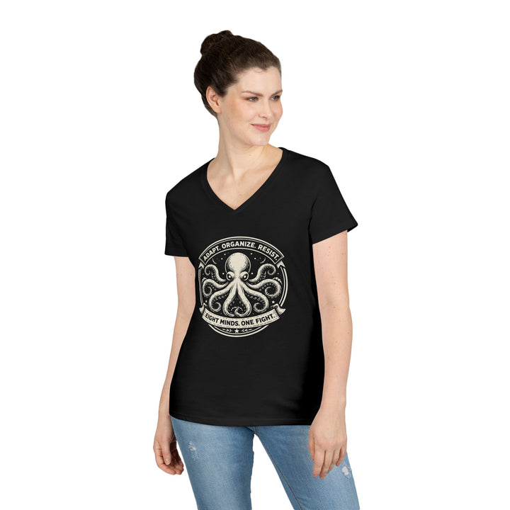 Adapt. Organize. Resist. Octopus – Women’s V-Neck T-Shirt