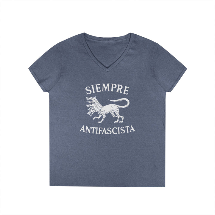 Siempre Antifascista Graphic – Women's V-Neck T-Shirt