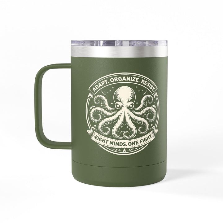 Adapt. Organize. Resist. Octopus – Stainless Steel Travel Mug 15oz