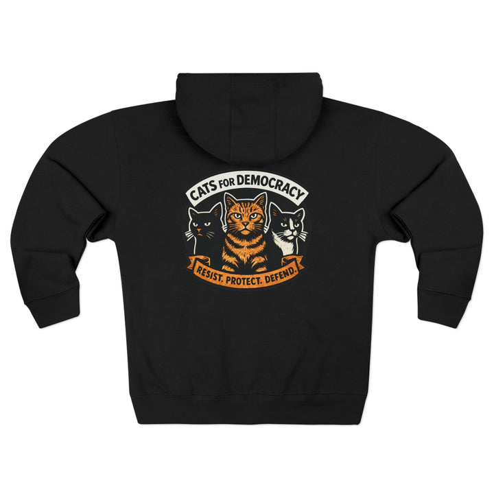 Cats for Democracy – Unisex Zip Hoodie