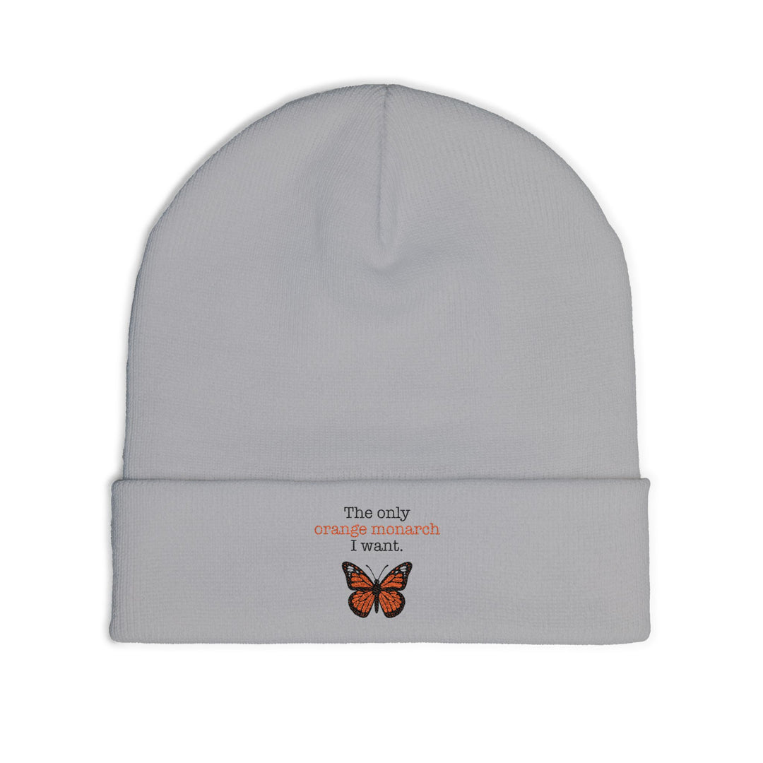 The Only Orange Monarch I Want – Embroidered Knit Beanie