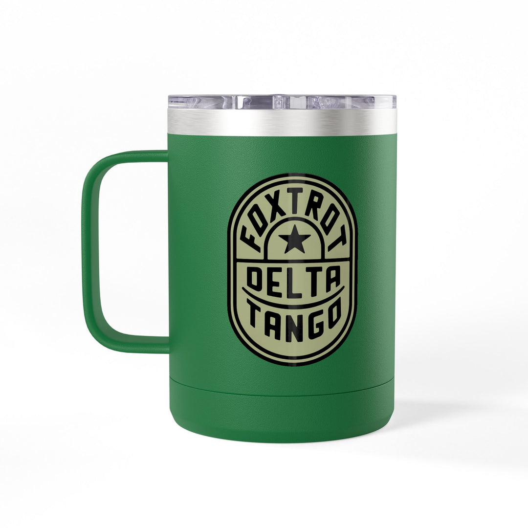 Foxtrot Delta Tango Emblem Graphic – Coffee Mug Tumbler, 15oz