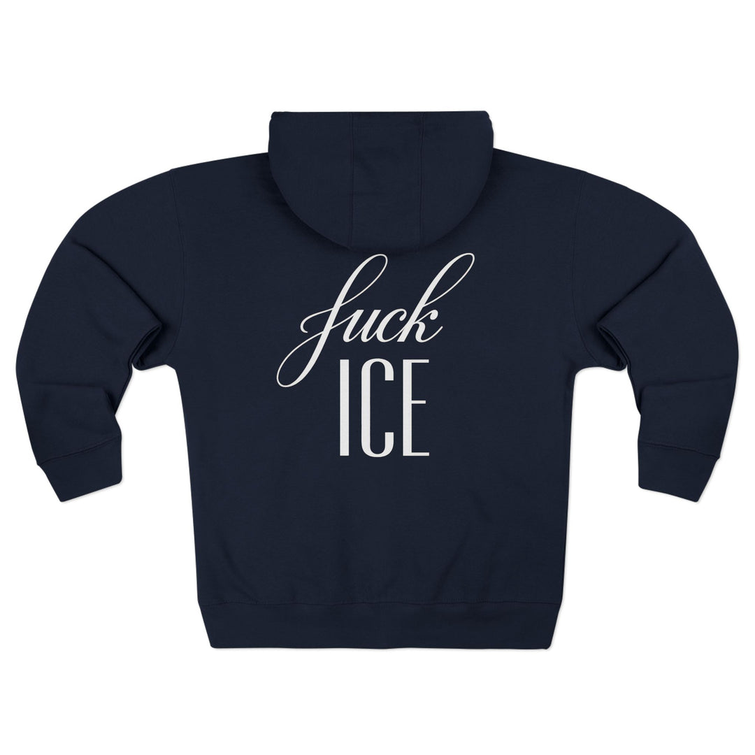 F*ck ICE Cursive Graphic – Unisex Zip Hoodie