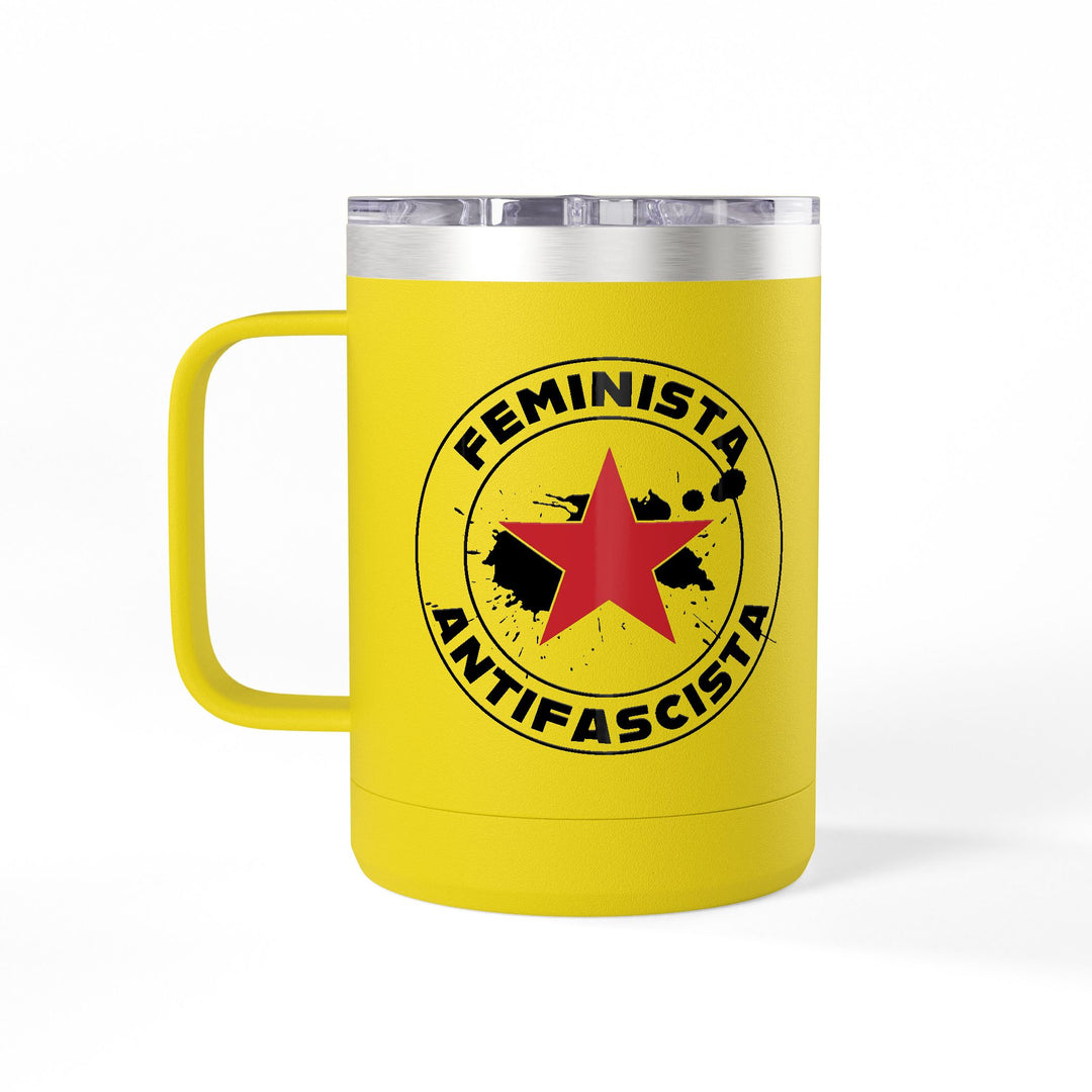 Feminista Anti-Fascista Graphic – Coffee Mug Tumbler, 15oz