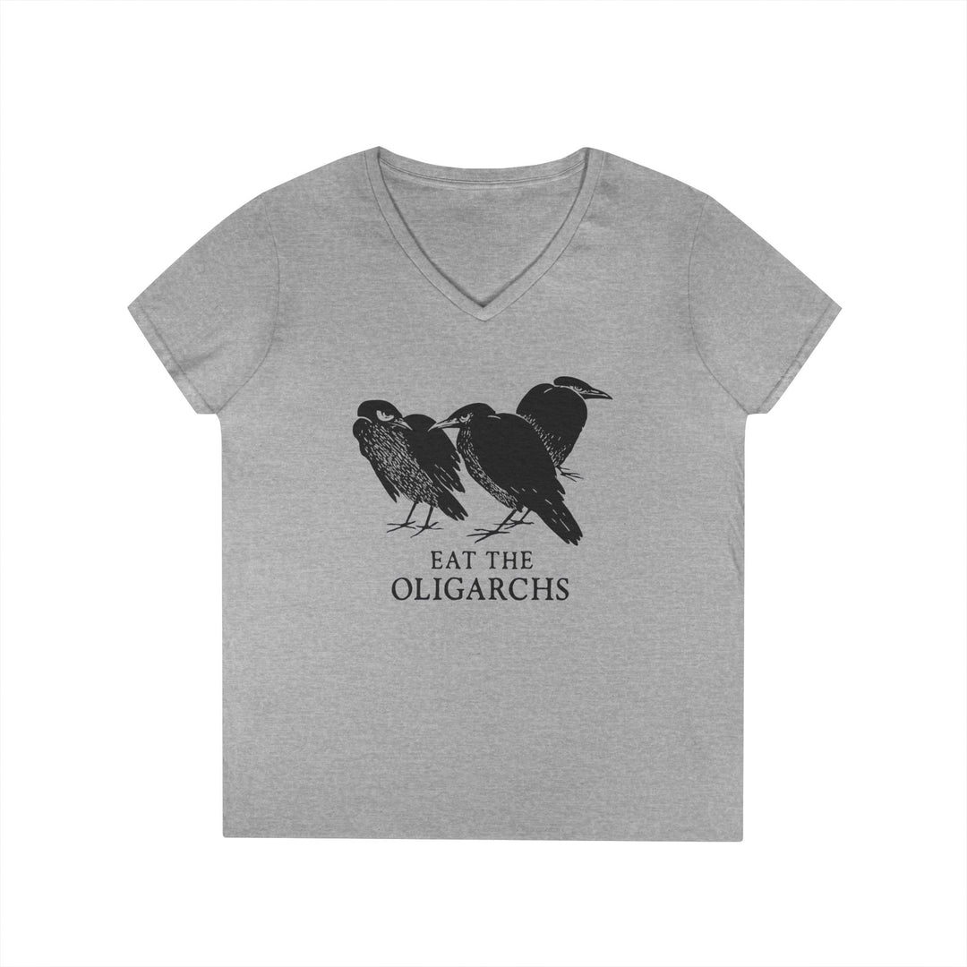 Eat the Oligarchs Crow – Women's V-Neck T-Shirt