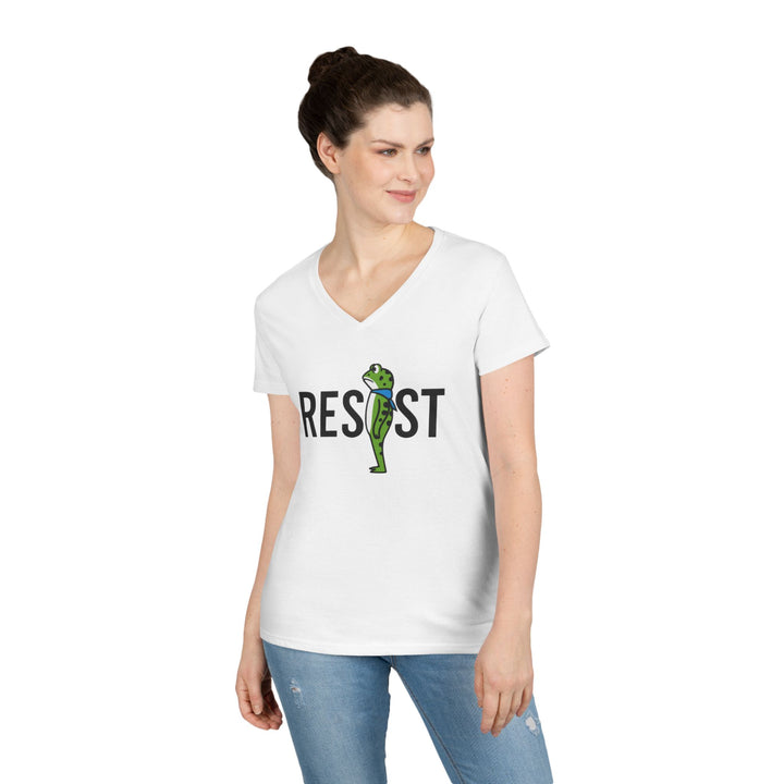 Resistance Frog – Women's V-Neck T-Shirt