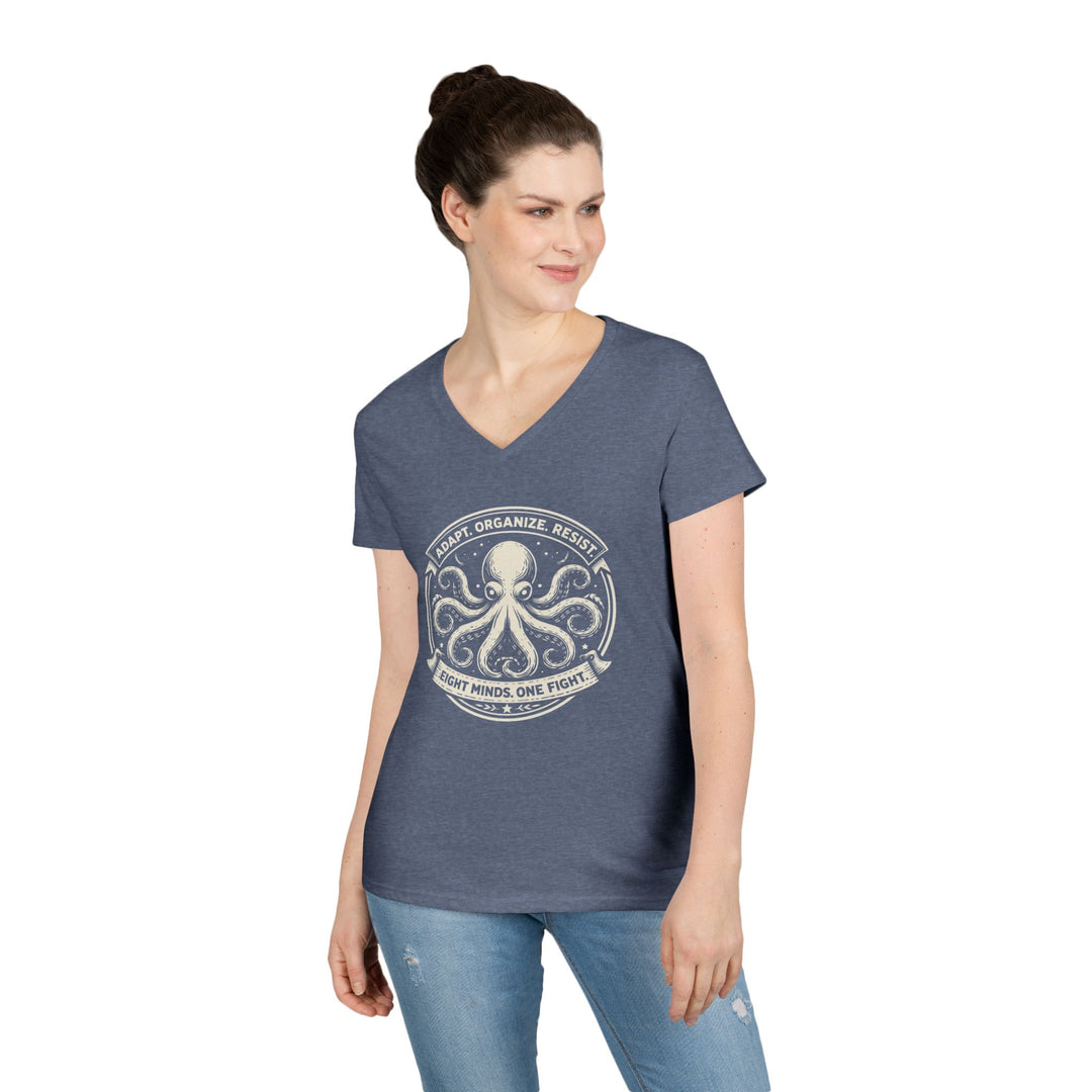 Adapt. Organize. Resist. Octopus – Women’s V-Neck T-Shirt