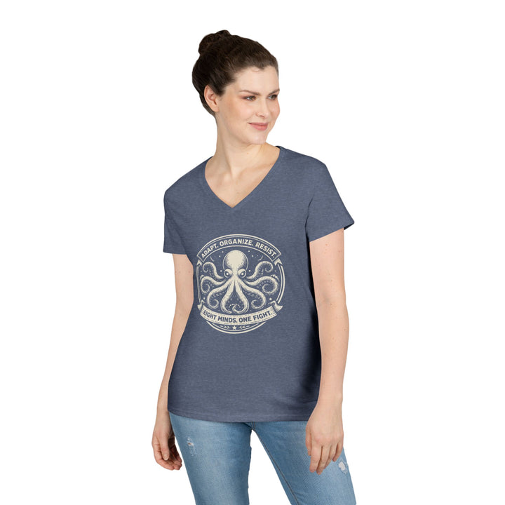 Adapt. Organize. Resist. Octopus – Women’s V-Neck T-Shirt