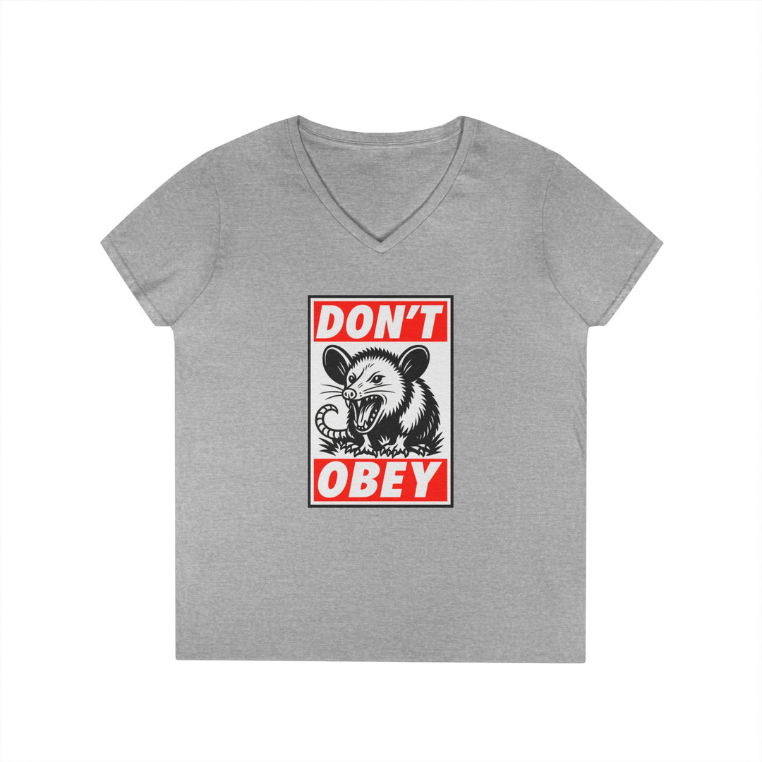 Don't Obey Opossum – Women's V-Neck T-Shirt