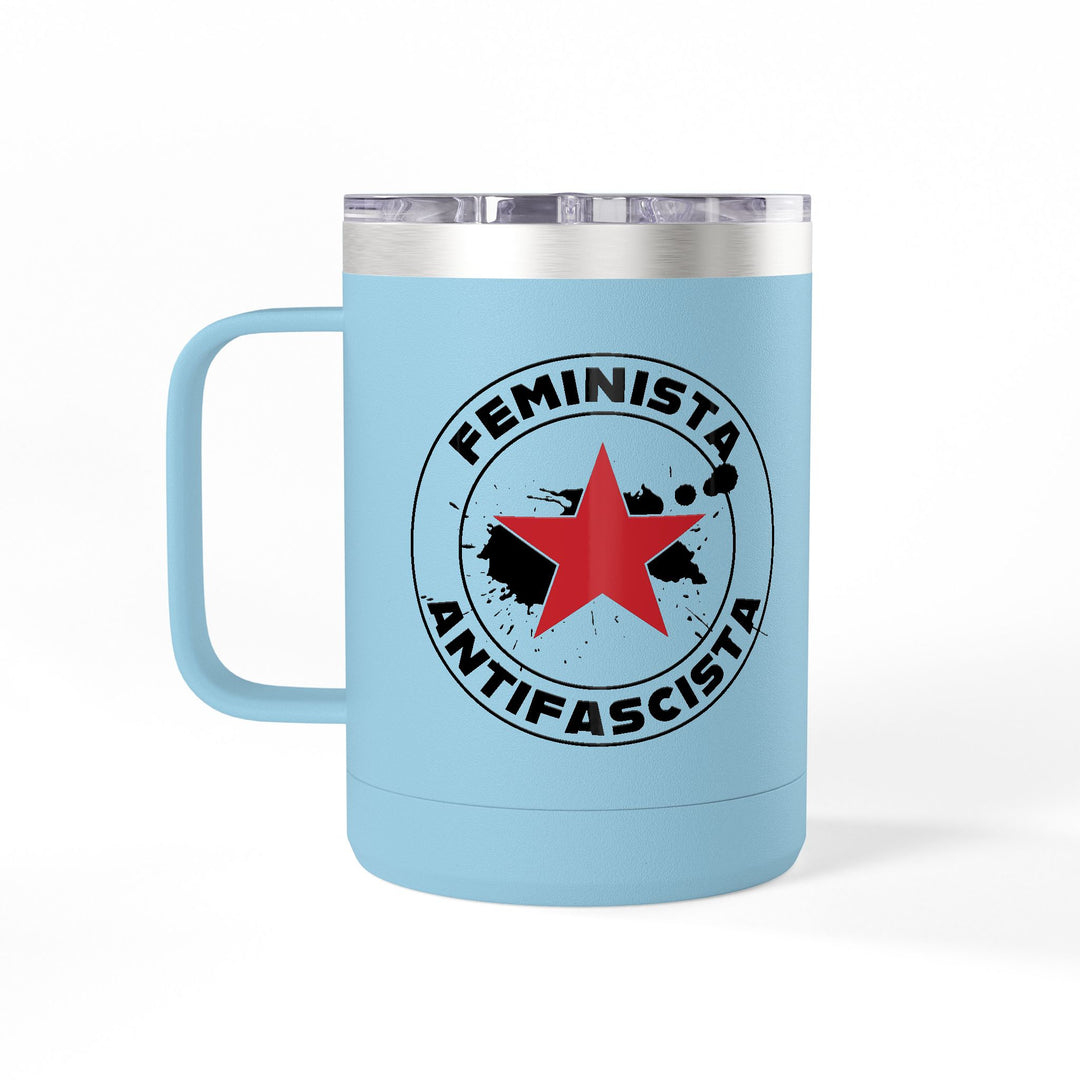 Feminista Anti-Fascista Graphic – Coffee Mug Tumbler, 15oz