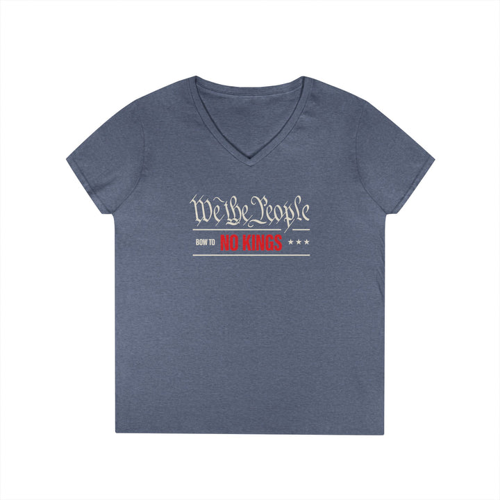 We The People Bow to No Kings – Women's V-Neck T-Shirt
