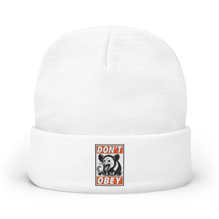 Don't Obey Opossum – Embroidered Knit Beanie