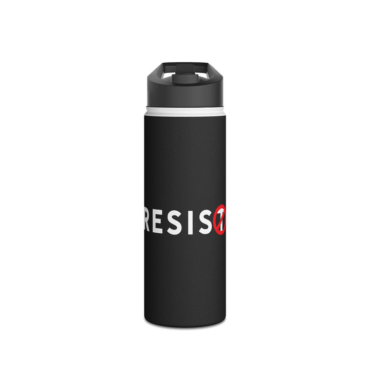RESIST with Circle Slash T - Stainless Steel Water Bottle - Standard Lid