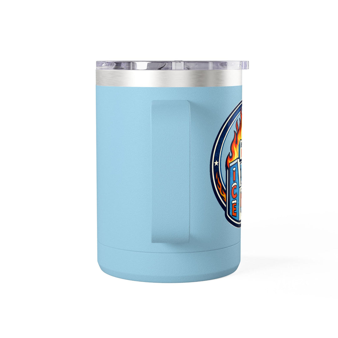 ABOLISH ICE On Fire - 15oz Stainless Steel Travel Mug